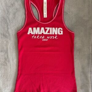 Lorna Jane Red Motivational Tank Top